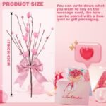 6 Pcs Valentine’s Day Gifts, Artificial Berry Flower Stems with Pink Heart Shape... - Image 3