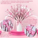 6 Pcs Valentine’s Day Gifts, Artificial Berry Flower Stems with Pink Heart Shape... - Image 4