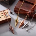 Hicarer 4 Pieces Copper Metal Dowsing Spiritual Point Pendulum Copper Pointed Pe... - Image 5