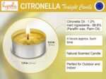 Hyoola Tealight Citronella Candles - Anti Mosquito Candle - 4 Hour Burn - 50 Pac... - Image 4