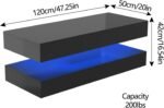 Uspeedy 47.3IN High Glossy LED Coffee Table,Modern Coffee Tables for Living Room... - Image 3