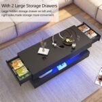 Uspeedy 47.3IN High Glossy LED Coffee Table,Modern Coffee Tables for Living Room... - Image 4