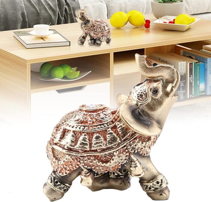 Eleph Statue, Auspicious Feng Shui lden Eleph Sculpture, Eleph Sculpture Home De... - Image 4