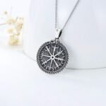 PELOVNY Viking Necklace for Men Women 925 Sterling Silver Viking Compass Dragon ... - Image 5