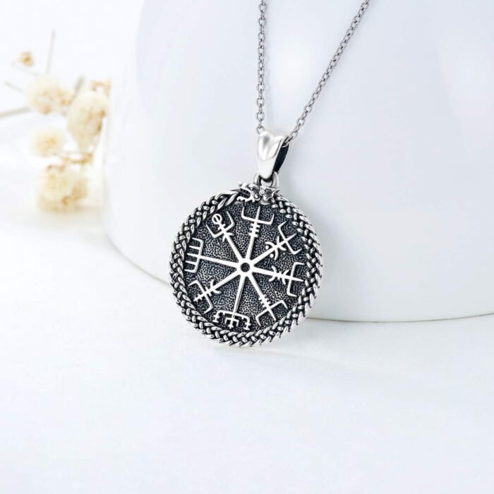 PELOVNY Viking Necklace for Men Women 925 Sterling Silver Viking Compass Dragon ... - Image 6