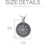 PELOVNY Viking Necklace for Men Women 925 Sterling Silver Viking Compass Dragon ... - Image 7