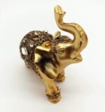 Mose Cafolo 3.8"(H) Golden Elephant Figurine Statue for Good Feng Shui Wealth Lu... - Image 4