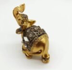 Mose Cafolo 3.8"(H) Golden Elephant Figurine Statue for Good Feng Shui Wealth Lu... - Image 5