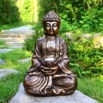 Outdoor Buddha Statues Solar Light: Desk Zen Garden Deor for Outside Patio Home ... - Image 4