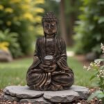 Outdoor Buddha Statues Solar Light: Desk Zen Garden Deor for Outside Patio Home ... - Image 5