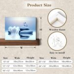 EOBTAIN Zen Stone Canvas Wall Art White Flower and Blue Butterfly on Lake Wall A... - Image 4