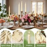 8 Pack Beeswax Taper Candles,7in Spiral Taper Candle Sticks,7 Hour White Beeswax... - Image 5