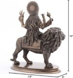 Veronese Design 10 3/8 Inch Divine Mother Durga Riding Lion Hindu Goddess Resin ... - Image 7