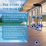 BWINKA Blue Evil Eye Amulet Wind Chimes Bells Outdoor Decor,Metal Windchimes for... - Image 4