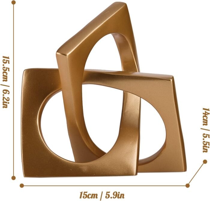 XMGZQ Gold Knot Statue for Coffee Table Centerpiece Decor,Modern Abstract Art Ge... - Image 3