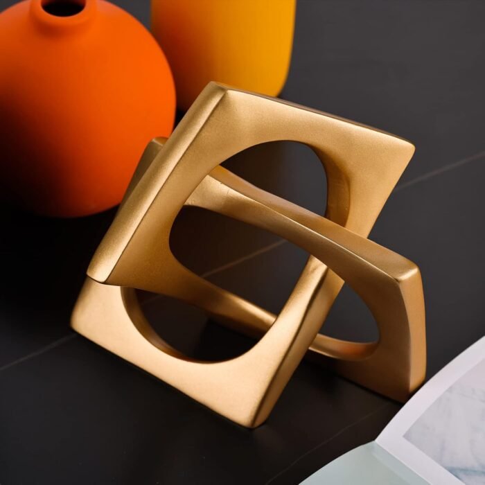 XMGZQ Gold Knot Statue for Coffee Table Centerpiece Decor,Modern Abstract Art Ge... - Image 4