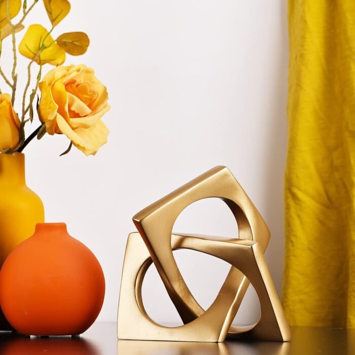 XMGZQ Gold Knot Statue for Coffee Table Centerpiece Decor,Modern Abstract Art Ge... - Image 5