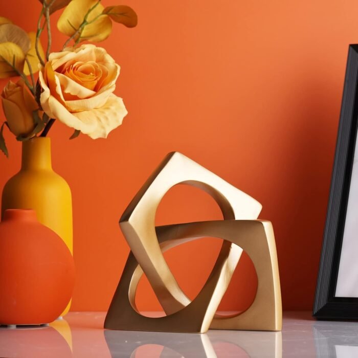 XMGZQ Gold Knot Statue for Coffee Table Centerpiece Decor,Modern Abstract Art Ge... - Image 6