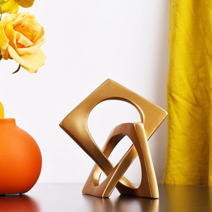 XMGZQ Gold Knot Statue for Coffee Table Centerpiece Decor,Modern Abstract Art Ge... - Image 8