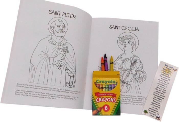 Westmon Works The Rosary Coloring Book with Crayons and Hail Mary Our Father Boo... - Image 4