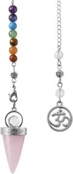 Jovivi Natural Rose Quartz Crystal Pendulums for Dowsing Divination 7 Chakra Rou... - Image 4