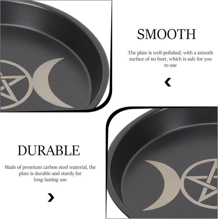 MAGICLULU Altar Plate Candle Holder Pentagram Table Tray 7 inch Ritual Burning I... - Image 8