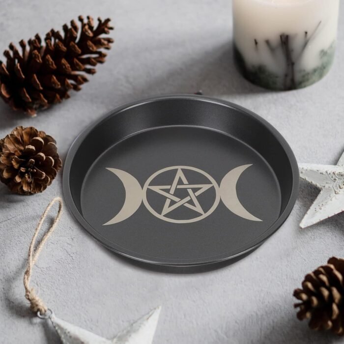 MAGICLULU Altar Plate Candle Holder Pentagram Table Tray 7 inch Ritual Burning I... - Image 9