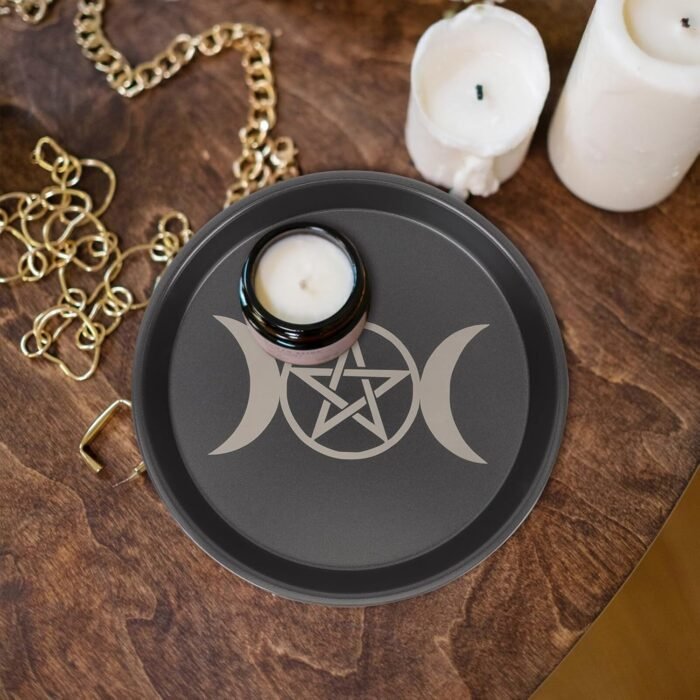 MAGICLULU Altar Plate Candle Holder Pentagram Table Tray 7 inch Ritual Burning I... - Image 10