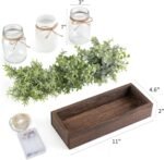 Mkono Mason Jar Table Centerpiece for Dining Room Farmhouse Decor with Wood Tray... - Image 6