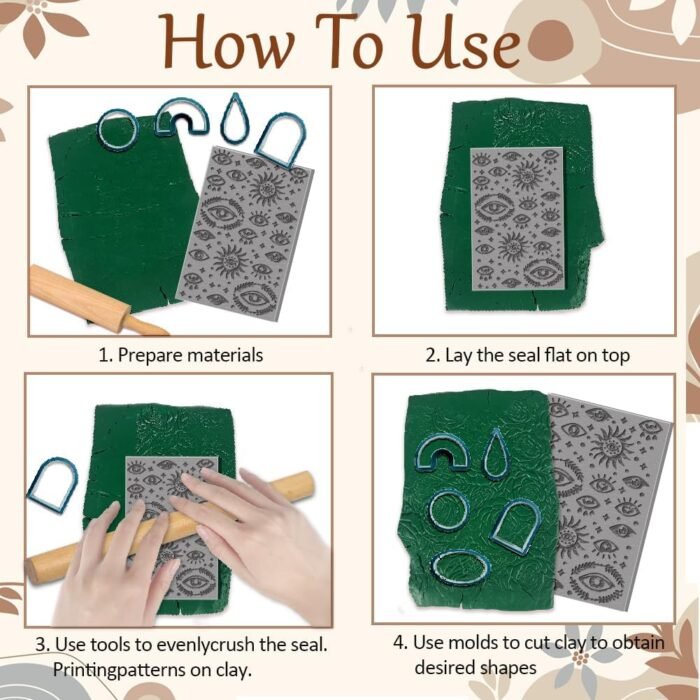 CHGCRAFT Sun Star Eyes Pattern Clay Texture Mat Mysterious Divination Patterns P... - Image 4