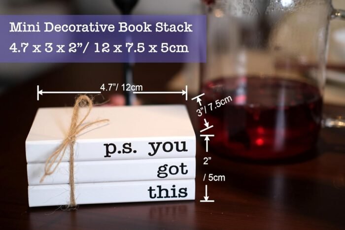 Cute Office Desk Decor, Inspirational Wooden Mini Faux Books for Decoration, Gif... - Image 3