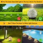 Solar Globe Lights Outdoor Waterproof - Cracked Glass Ball Lights for Garden, Pa... - Image 3