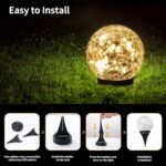 Solar Globe Lights Outdoor Waterproof - Cracked Glass Ball Lights for Garden, Pa... - Image 4