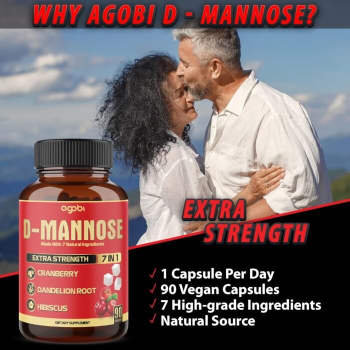 D-Mannose Capsules - 7 Herbs with Cranberry, Dandelion, Hibiscus and More - Supp... - Image 6