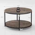 NSdirect Round Coffee Table, 27.5" Small Coffee Table for Living Room,2-Tier Rus... - Image 3