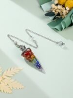 Jovivi Natural 7 Chakra Crystal Pendulums for Divination Dowsing, Crown Sprial C... - Image 3