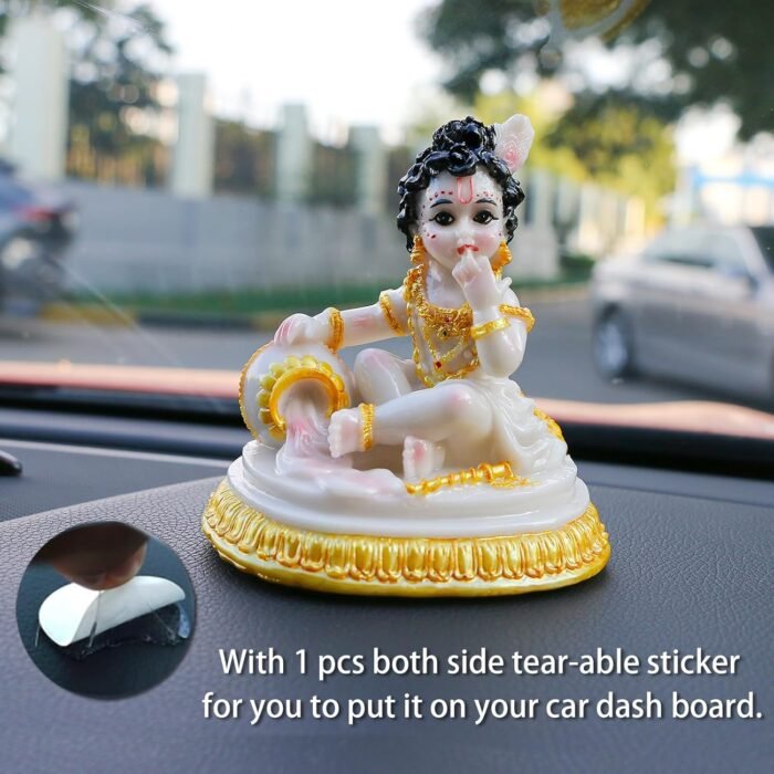 Indian God Baby Krishna Statue - 4.1" H Handmade Hindu Idol Krishna Figurine for... - Image 3