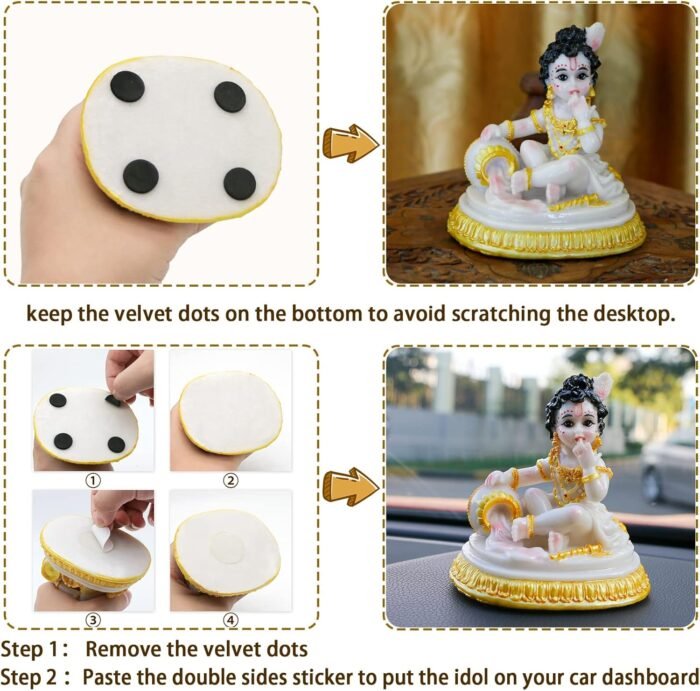 Indian God Baby Krishna Statue - 4.1" H Handmade Hindu Idol Krishna Figurine for... - Image 5