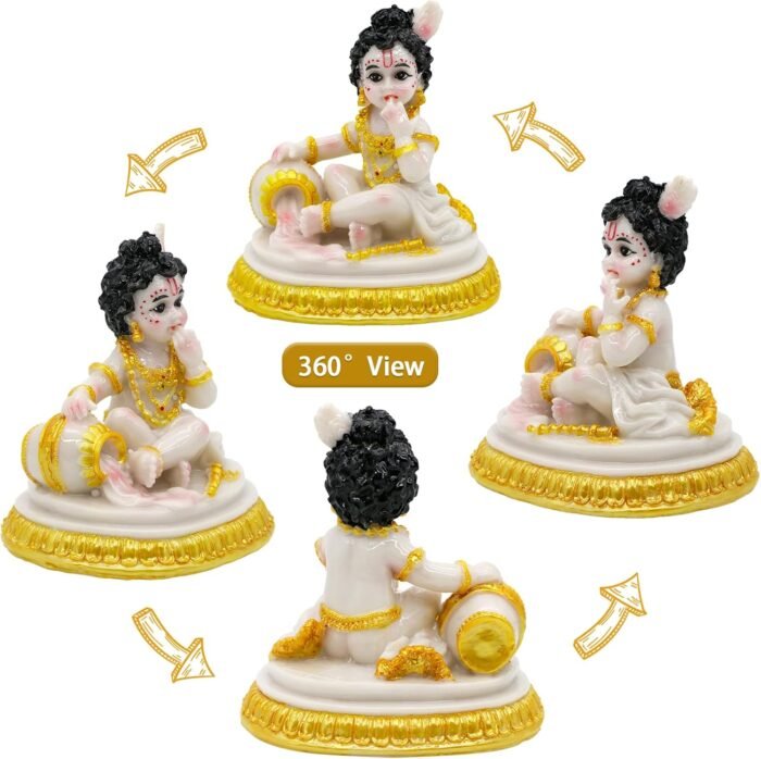 Indian God Baby Krishna Statue - 4.1" H Handmade Hindu Idol Krishna Figurine for... - Image 6