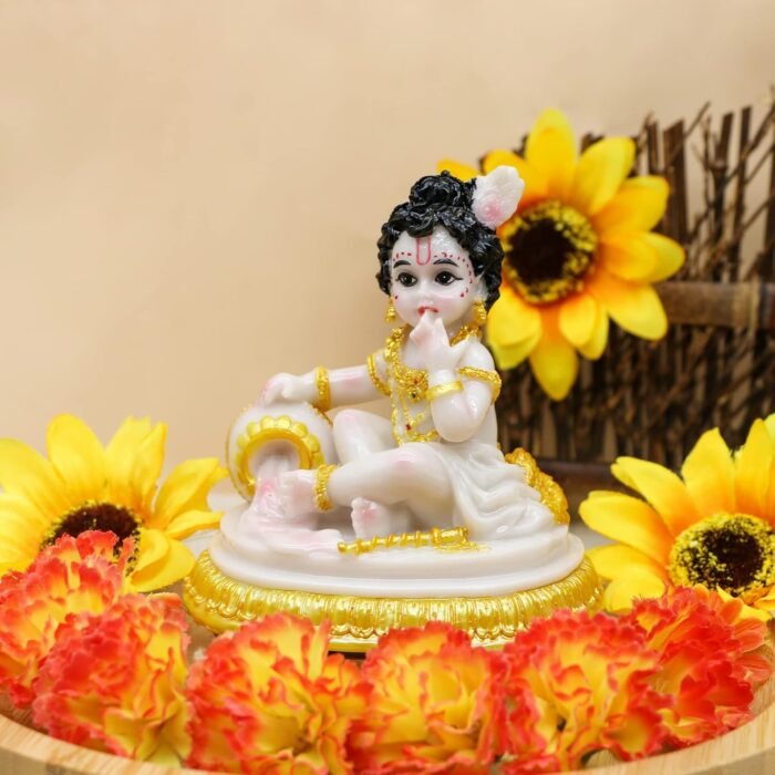 Indian God Baby Krishna Statue - 4.1" H Handmade Hindu Idol Krishna Figurine for... - Image 8