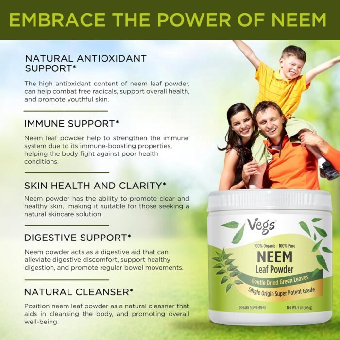 Organic Neem Leaf Powder - Freeze Dried True Green Neem Leaves Powder - Supports... - Image 6