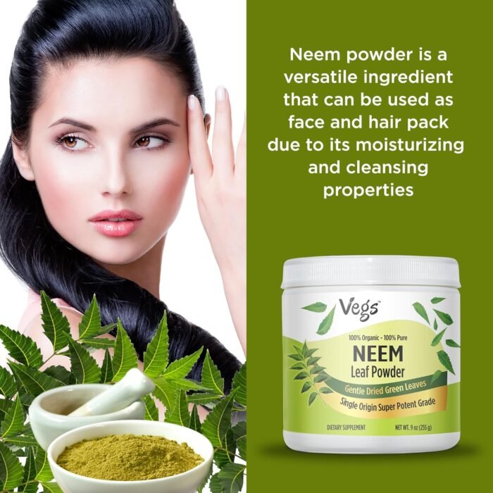 Organic Neem Leaf Powder - Freeze Dried True Green Neem Leaves Powder - Supports... - Image 7
