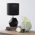 Simple Designs LT2065-BLK Round Prism Mini Table Lamp with Matching Fabric Shade... - Image 5