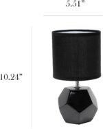 Simple Designs LT2065-BLK Round Prism Mini Table Lamp with Matching Fabric Shade... - Image 7