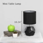 Simple Designs LT2065-BLK Round Prism Mini Table Lamp with Matching Fabric Shade... - Image 8