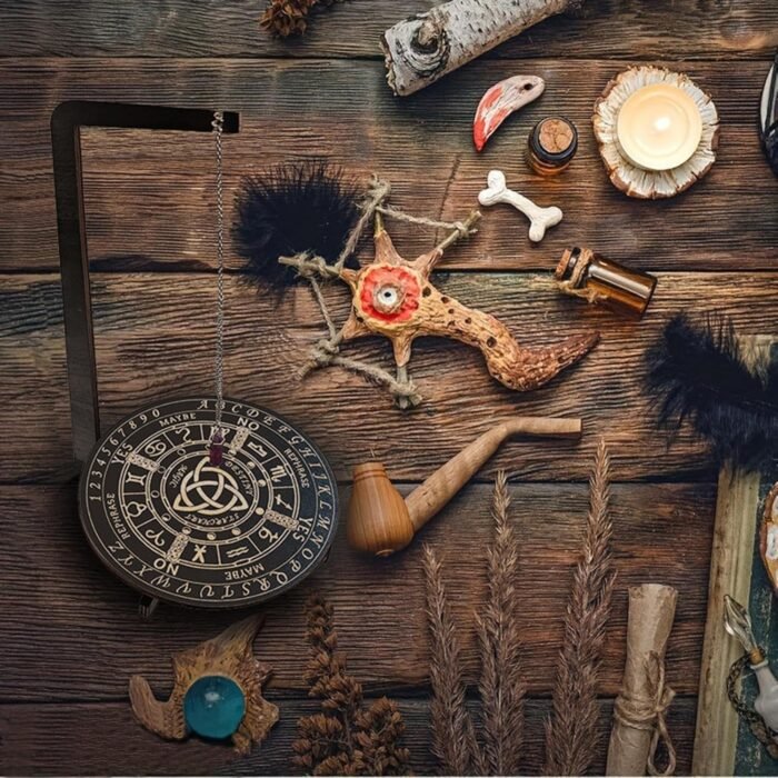 pendulumm Stand – Wooden Altar Divination Board, Ritual Metaphysical Tool Displa... - Image 6