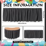 Oudain 14 ft Black and White Polka Dots Table Skirt Cloths for Teacher Desk Boho... - Image 3