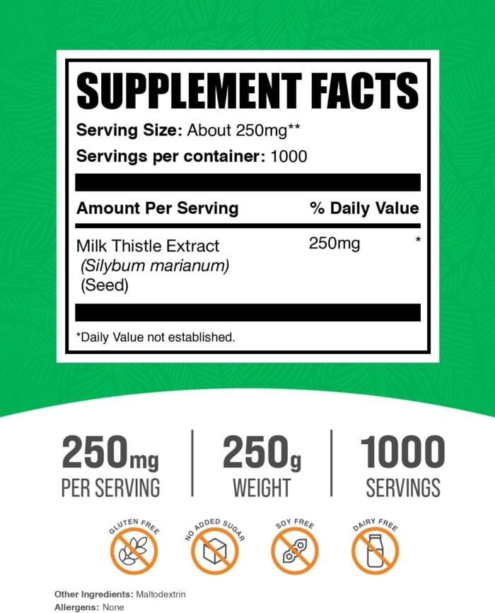 BulkSupplements.com Milk Thistle Extract Powder - Herbal Supplement, Milk Thistl... - Image 3