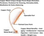 Copper Metal Unique Design Pencil Shape Divination Pendulum, Pendulum for Dowsin... - Image 5