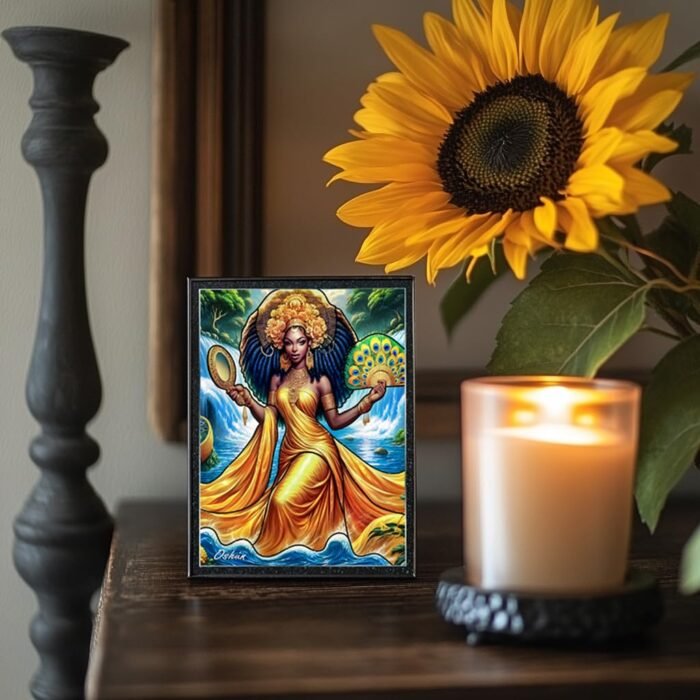 Ochun Orisha Diosa del Amor. Cuadro con Marco de Ochún.Framed 5x7 Artwork of Osh... - Image 4
